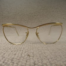 Vintage Algha Dominor (Saville Row) Browline Glasses Frames Gold Eyewear