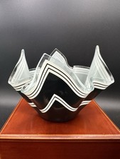 Chance Brothers Bandel 2 Vintage Handkerchief  Vase Dish Bowl