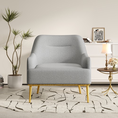 Grey chenille accent chair - chenille,