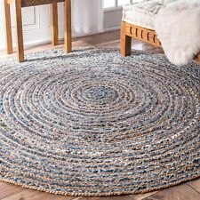 Round Rag Rug Woven Recycled
