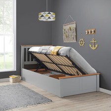 Frankie Wooden Grey Ottoman Storage Bed 3ft Single Bed with Mattress Kids Bed