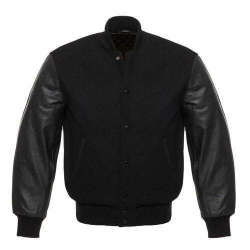 Men black varsity letterman - men's,