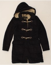 BARBOUR Womens Hooded Duffle Coat UK 8 Small Navy Blue CM11