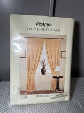 Jacquard Curtains with Tie Backs 66”x72” by Restmor Fully Lined Gold Floral