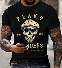 Black Peaky Blinders Smoking Skull T-Shirt SizeXL Chest 49"   Brand New Bagged 
