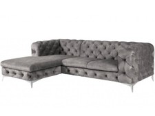 Chesterfield Chaise Lounge Sofa Corner Lounge Plush Velvet Suite Settee Couch UK