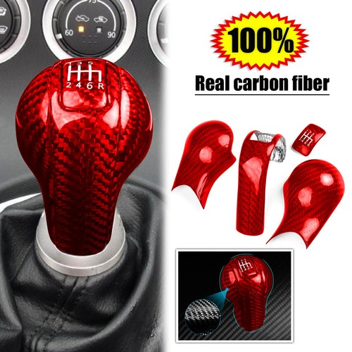 Red carbon fiber manual gear - carbon,