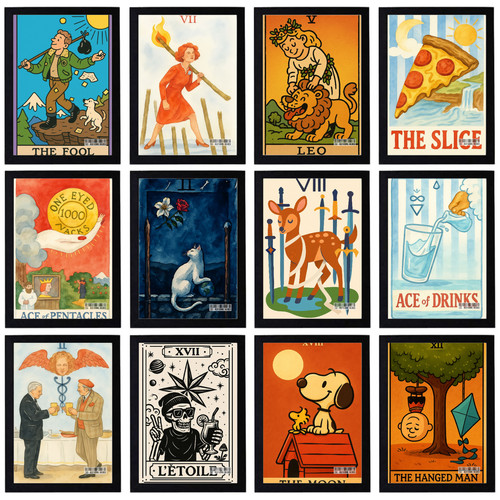 Vintage tarot cards - vintage, poster