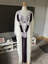 White Butterfly Sleeve Abaya Size XL