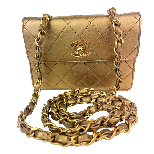 Chanel quilted mini metallic - chanel,