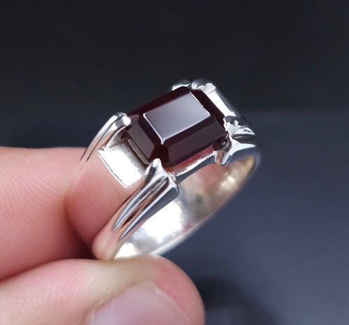 Rare blood red agate - rare, ring,