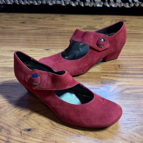 Ara red suede mary - red, block