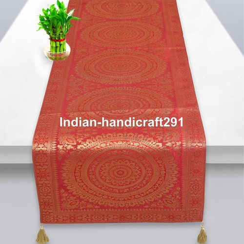 Indian brocade silk table - indian,