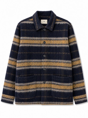 Folk wool blend overshirt - blend,