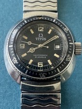 VINTAGE 1960s SOLVIL TITUS CALYPSOMATIC DIVER WATCH 21J AUTO STUNNING TROPICAL