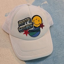 Happy Camper Smiley Face White