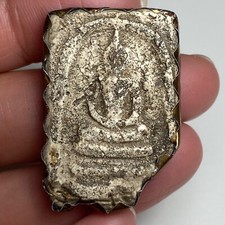 Thai Buddha Amulet Phra Somdej with Silver Frame - Blessed Powerful Talisman