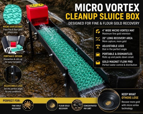 Inch cleanup sluice box - cleanup, fine