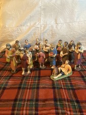 1960s Hand Carved  Christmas Nativity Figure Wooden folk art 5” men with gifts
