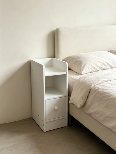 White narrow bedside - white,