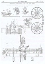 1906 2x Antique Engineering Prints - Electrically Driven Band Saw for Metal