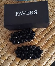 Pavers Black Beaded Shoe Clips
