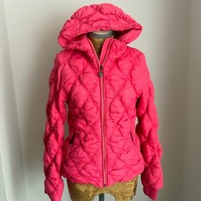 BENETTON COAT PUFFER PINK Small Uk 10 Warm Light Quilted Casual Womens