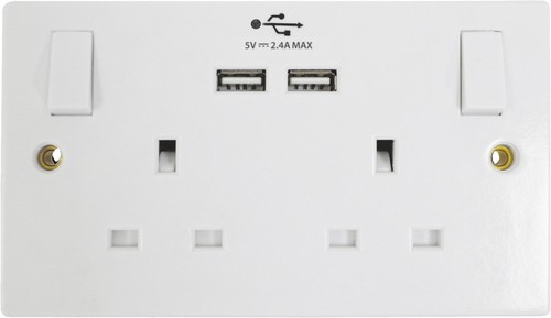 Usb wall socket - twin,