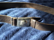 Vintage brown leather scout belt with official scout buckle