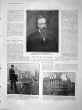 Old Antique Print 1904 Leslie