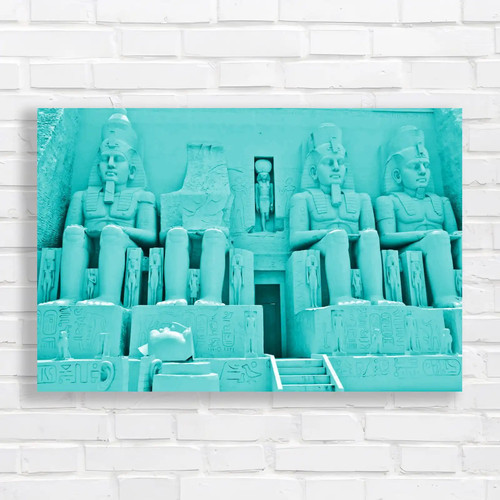 Ancient egyptian statue teal - statue,