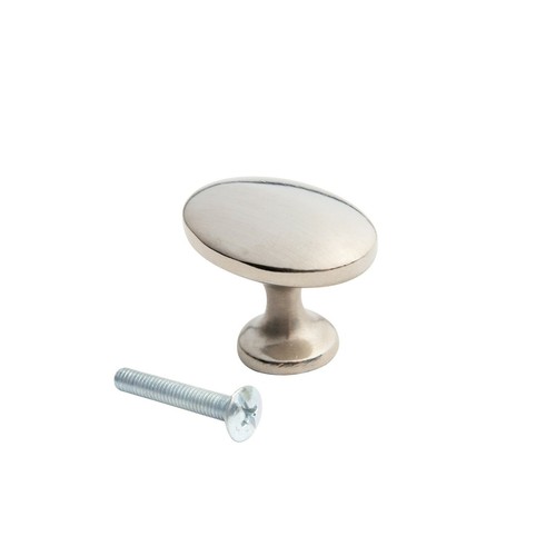 Brushed steel oval knob for - brushed,