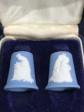 Wedgwood Blue  jasperware 1989 thimbles boxed .