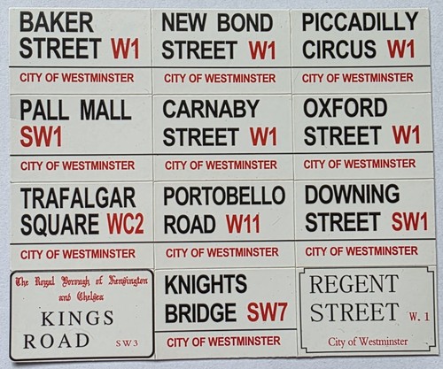 London street name - magnets, x