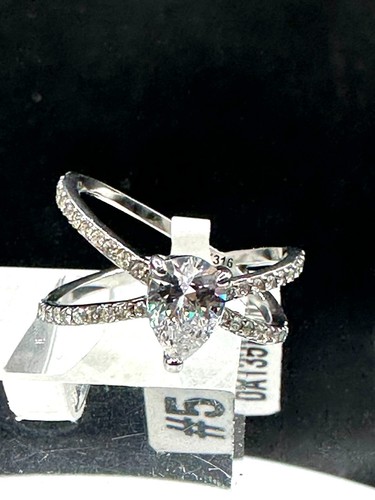Ladies ring pear - cz, cut