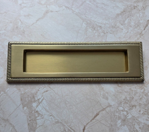 Brass reeded letter box no - reeded,