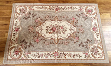 LARGE HANDWOVEN FLORAL TAPESTRY RUG WALL HANGING 170X122cm PASTEL DUCK EGG BLUE