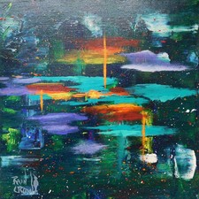Abstract Modern Green Dreams Painting Original Art by Rain Crow