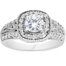 1/3ct Vintage Cushion Halo