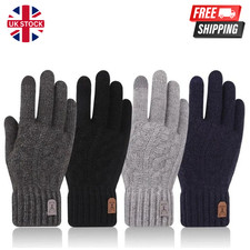Winter Warm Knitted Touch Screen Gloves Men’s Thick Wool Cashmere Warm Gloves