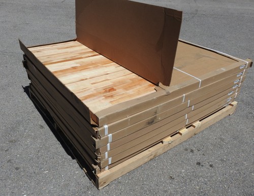 Lot butcher block bench - of,