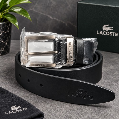 Lacoste smooth leather belt - lacoste,