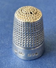 Antique sterling silver thimble Charles Horner Chester 1914 size no 7