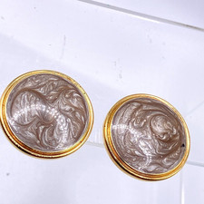 Jacques Vert clip on earrings gold tone metal vintage round costume jewellery