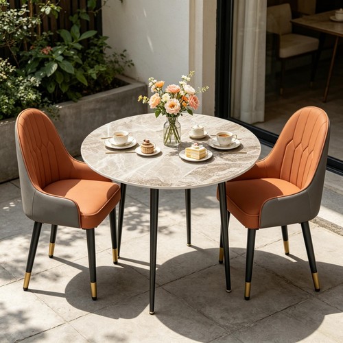 Large round marble - marble, dining