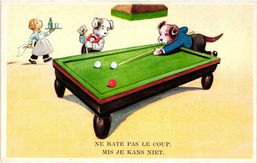 Billiards pool dogs playing - billiards,,
