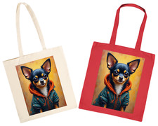 Dog themed cotton tote bag