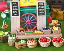 Sylvanian Farm Shop farmers market stall spares. fruit veg cart Calico Critters