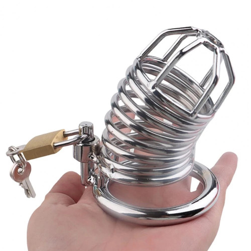 Stainless steel male chastity - stainless,