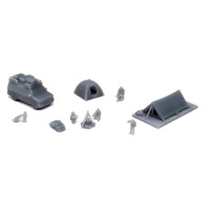 Outland Models Railway Layout Outdoor Campsite Set w Van & People 1:220 Z Gauge